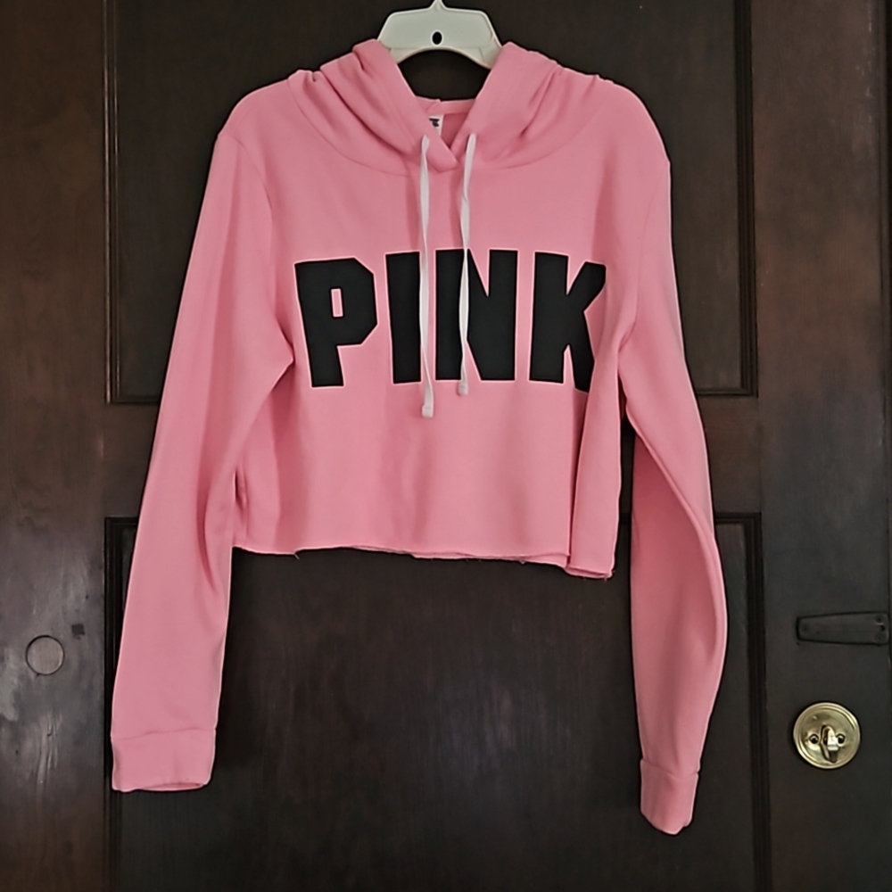 EUC Victoria's Secret PINK Cropped Hoodie - Size L